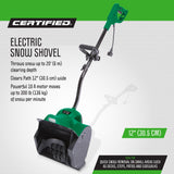 Certified 10-Amp Corded Electric Snow Shovel, 12-in