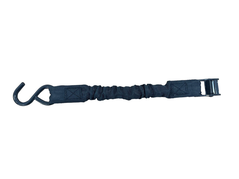 Certified Bungee Cam-Buckle Tie-Down, 600-lb Break Strength, Black, 8-ft, 2-pk W3