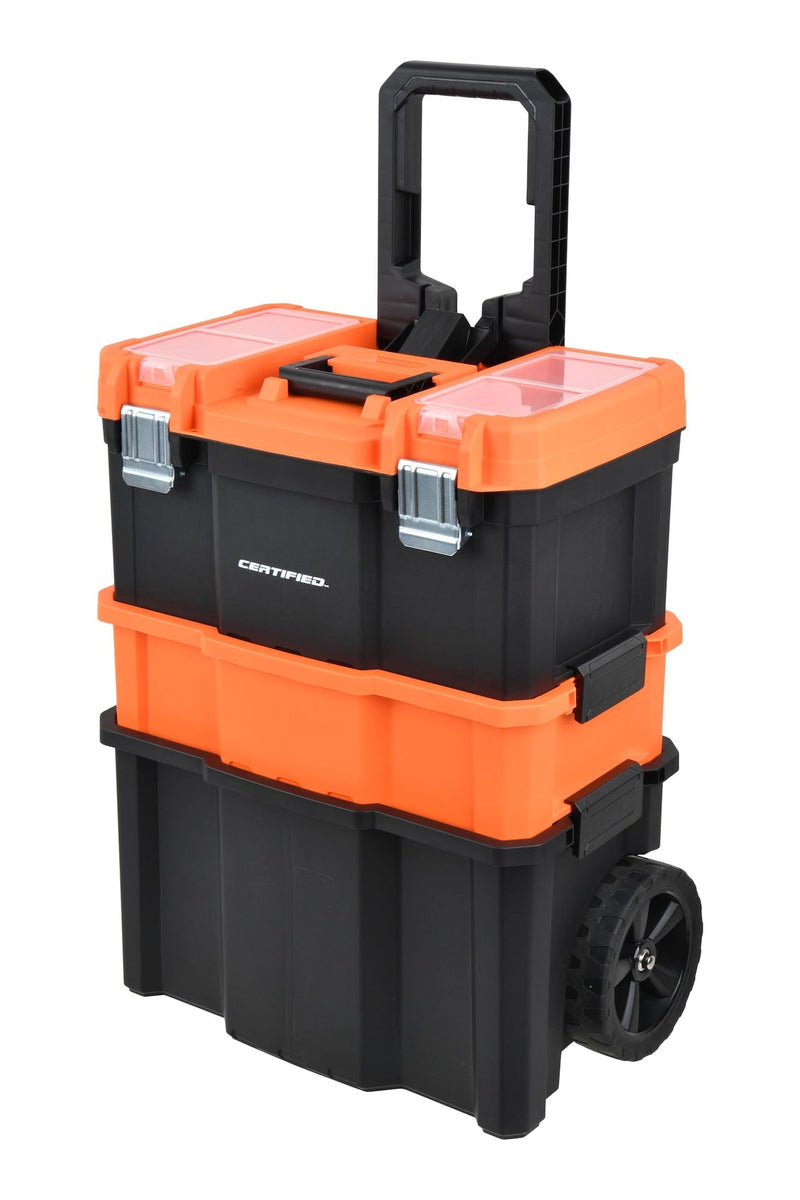 Certified Rolling Mobile Toolbox with 2 Organizers, Orange T0