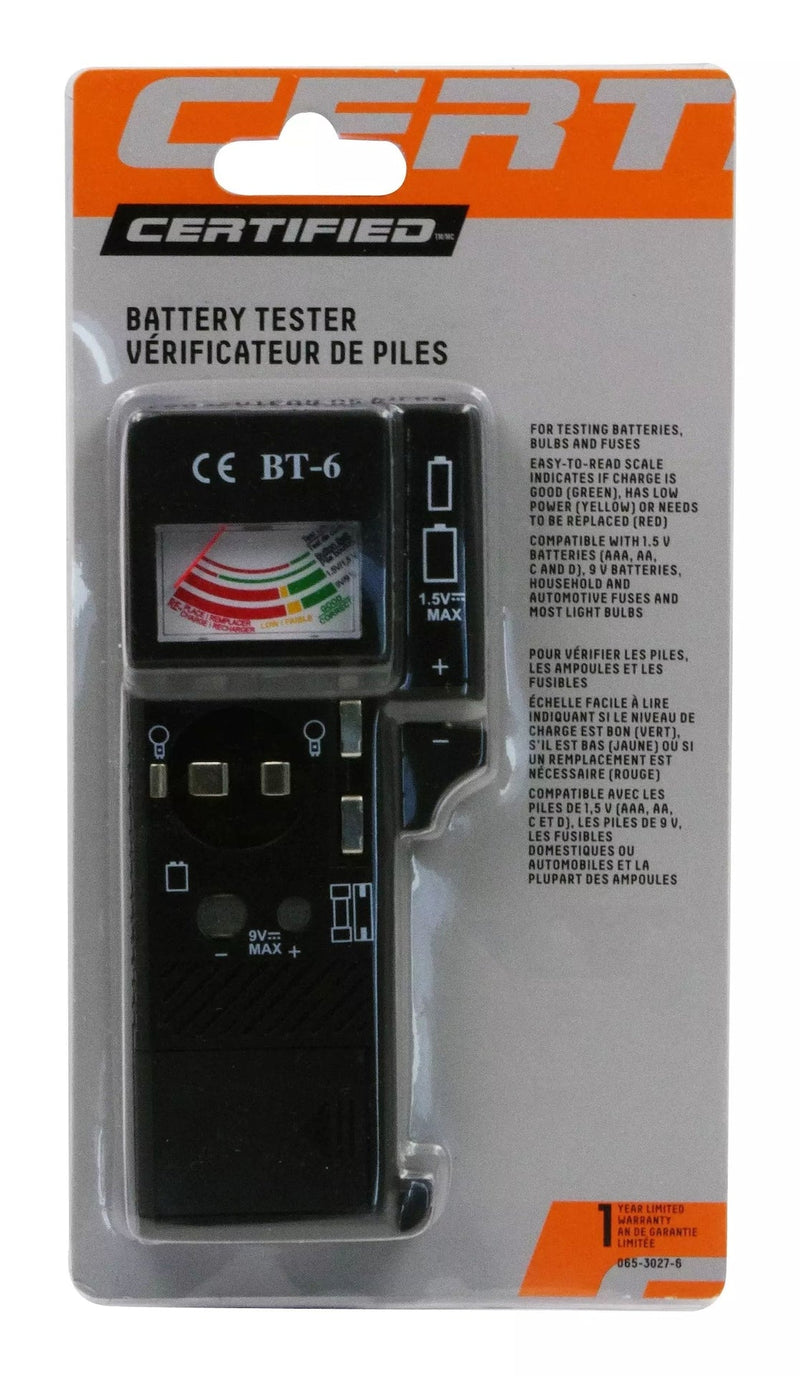 Certified Universal Battery Tester / Checker, AAA, AA, C, D, 9V V5