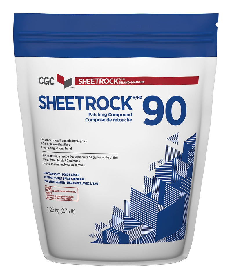 CGC Sheetrock 90 Easy-Mix Patching Compound For Drywall & Plaster Repair, Low VOC, 1.25-kg H8