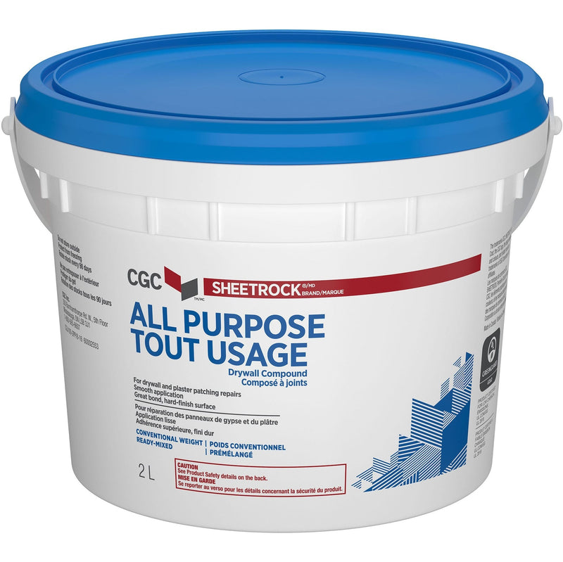 CGC Sheetrock Ready-Mixed Drywall Wallboard Compound, 2-L Pail G3