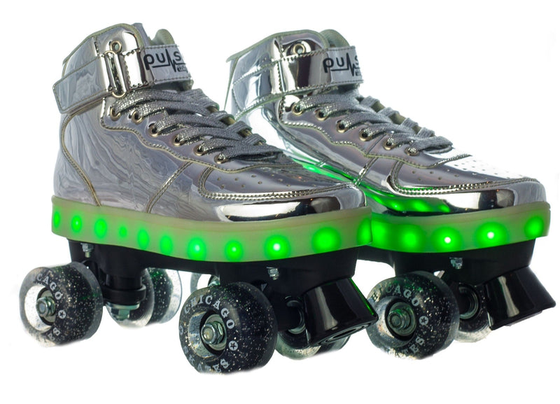 Chicago Skates Pulse LED Light Up Rollerskates, Silver P4