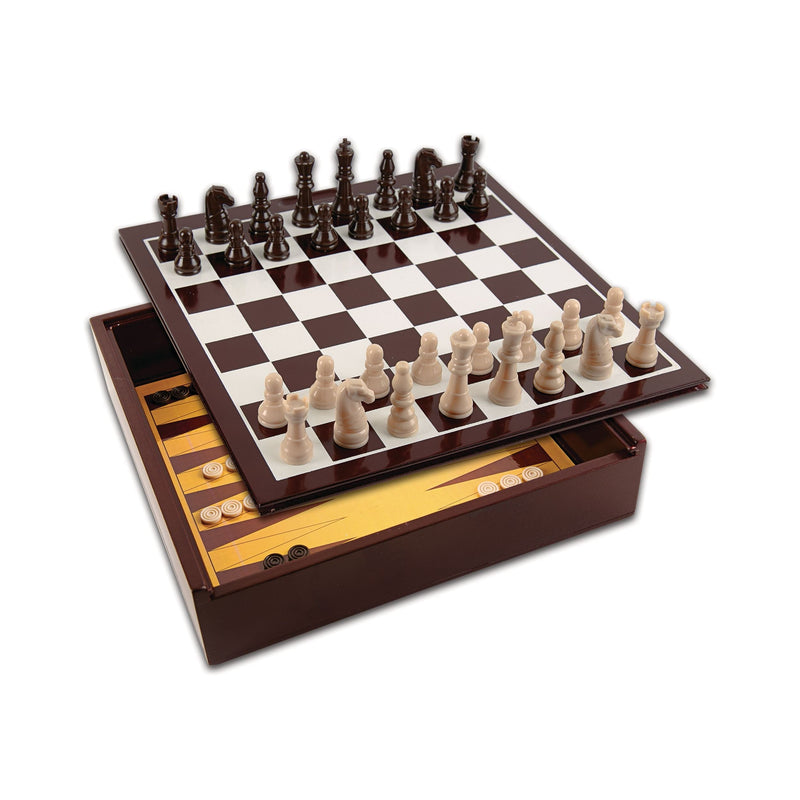 Classic 10-in-1 Wooden Game Set with Durable Storage Box R6