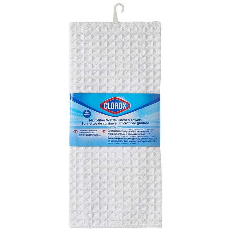 Clorox Waffle Microfiber Towel Kitchen Set, 16-in x 26-in, 2-pk O1