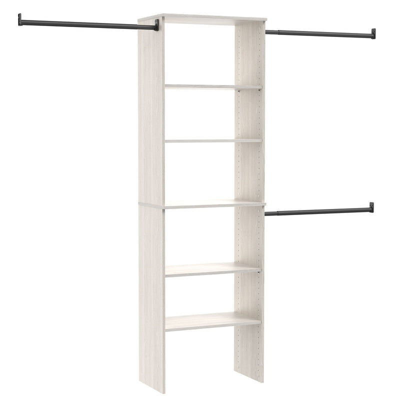 ClosetMaid Suite Symphony Laminate Wood Tower Starter Kit with Rods, White Timber, 25-in A9