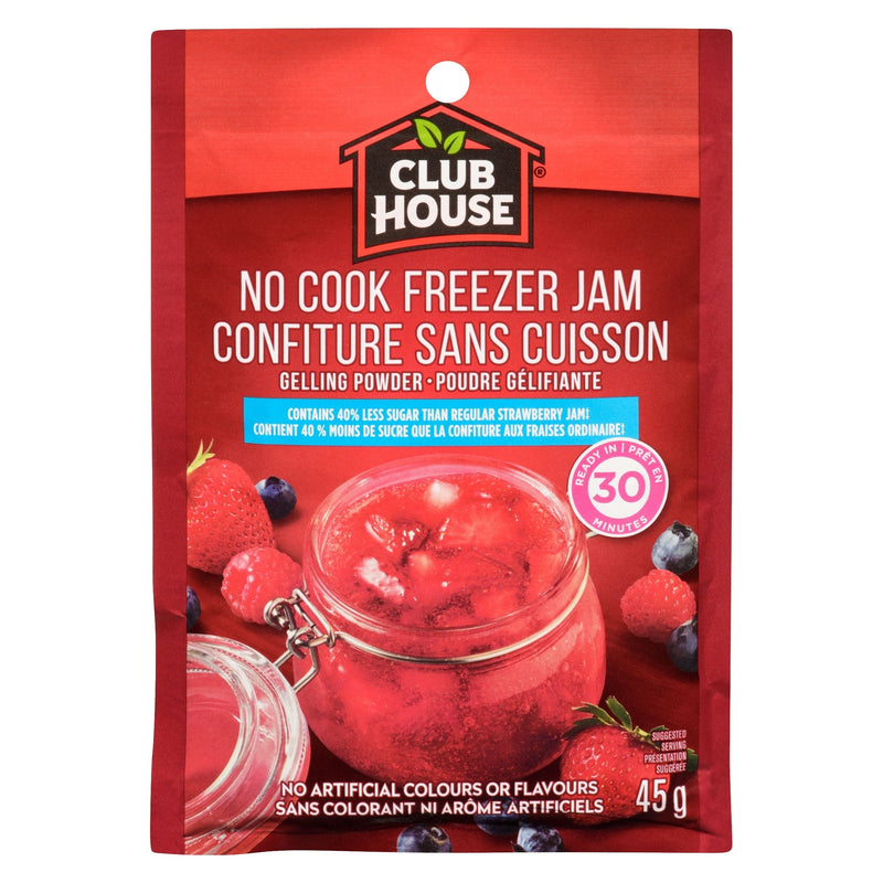 Club House No Cook Strawberry Freezer Jam, Reduced Sugar Recipe, 45-g W9