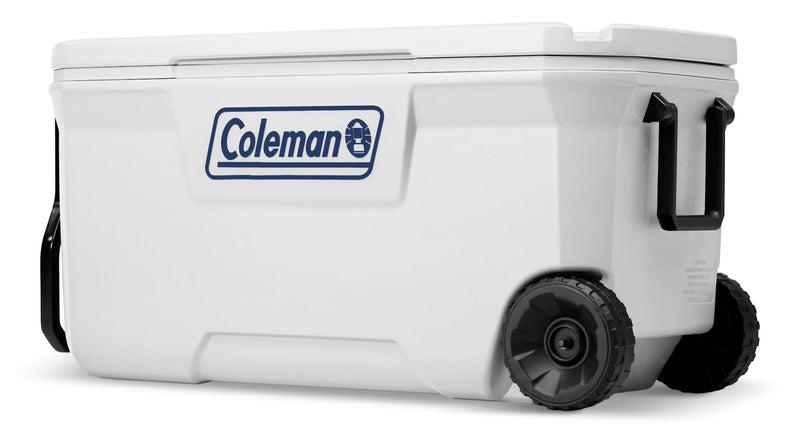 Coleman Marine Series Hard Cooler with Wheels, White, 100-QT O1