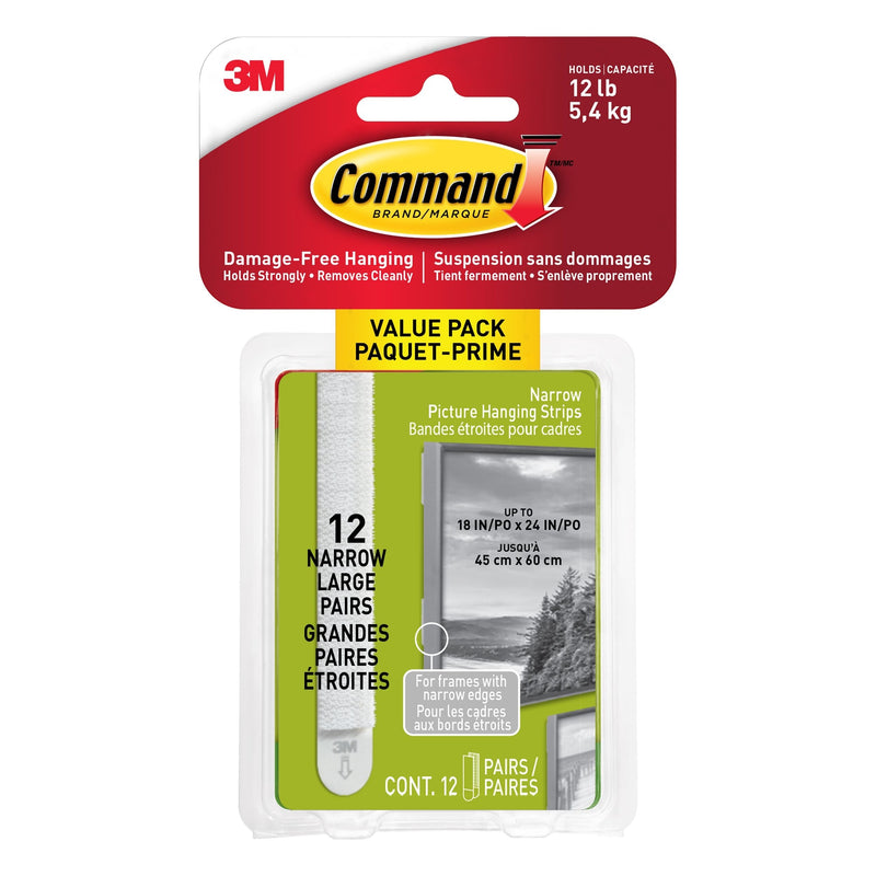 Command 12-lb Narrow Picture Hanging Strips Value Pack N3