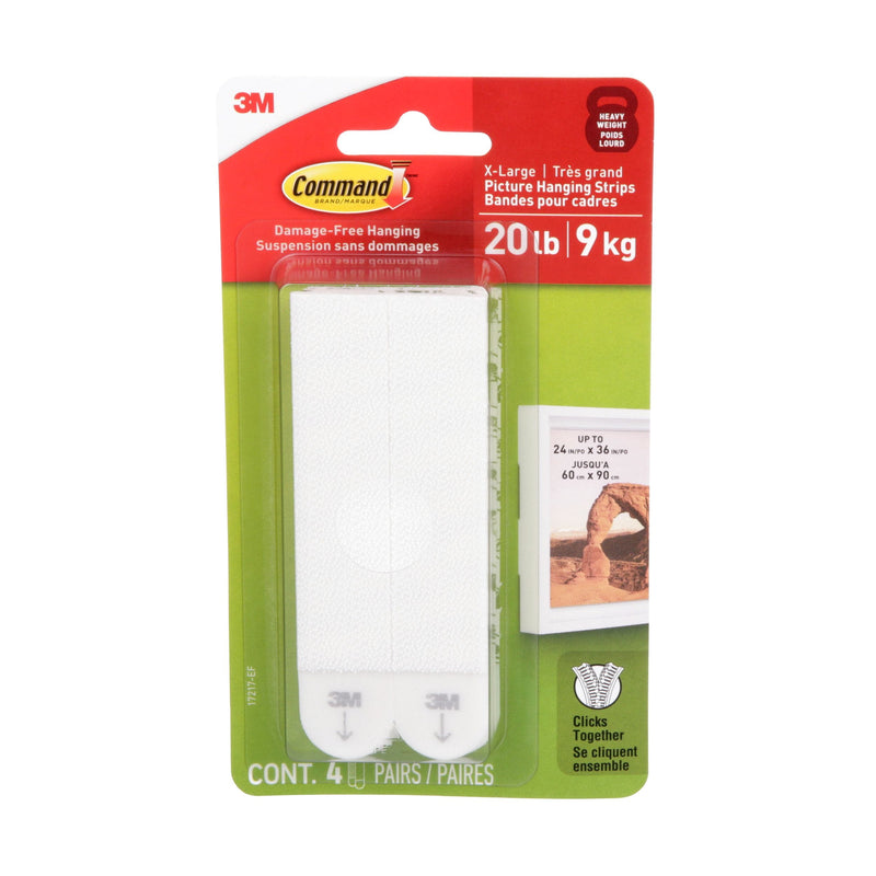 Command 20-lb White Picture Hanging Strips, Pairs, X-Large Strips L9