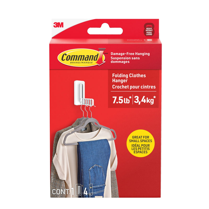 Command 7.5-lb Large White Damage Free Folding Clothes Hanger F9
