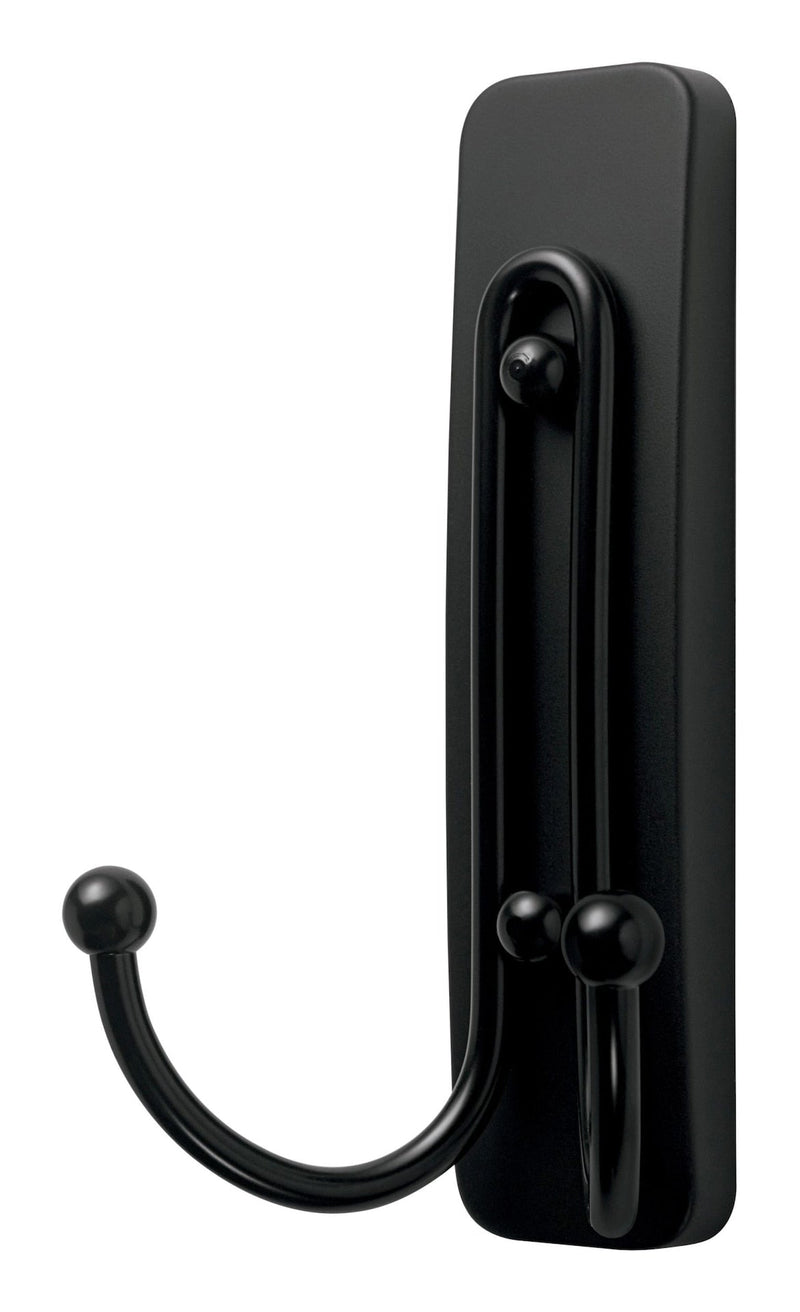 Command Large Double Hook with Adhesive Strips, Matte Black, 4-lbs, 1 Strip per Pack N6