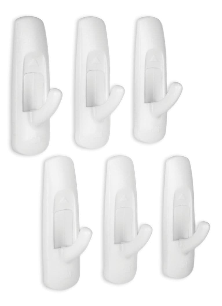 Command Medium Utility Hooks in Reclosable Package, Adhesive, No Surface Damage, 3-lb, 6 Strips per Pack W7