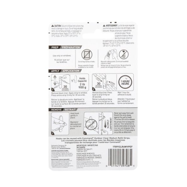 Command Outdoor Medium Window Hooks, No Surface Damage, 5 Hooks per Pack Z2