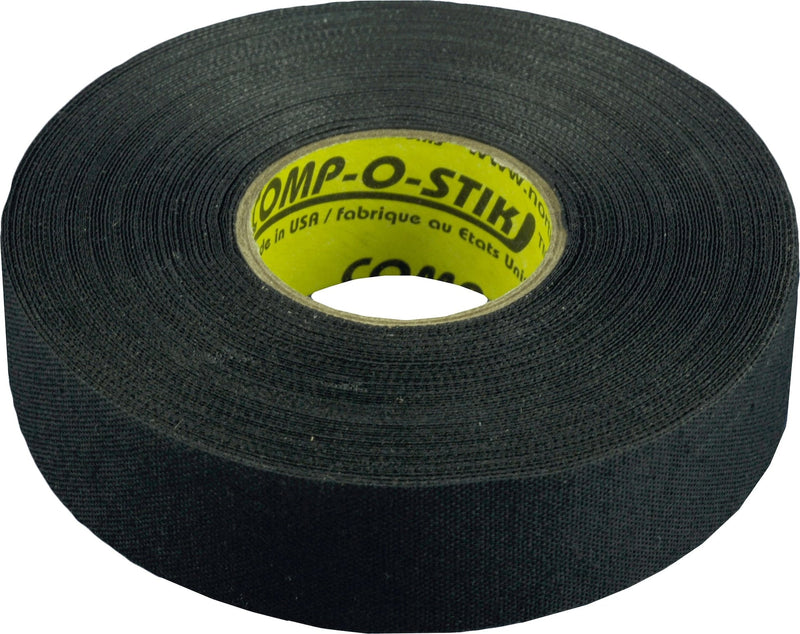 Comp-o-stik Cloth Hockey Stick Tape, Black, 24-mm x 15-m, 4-pk K9