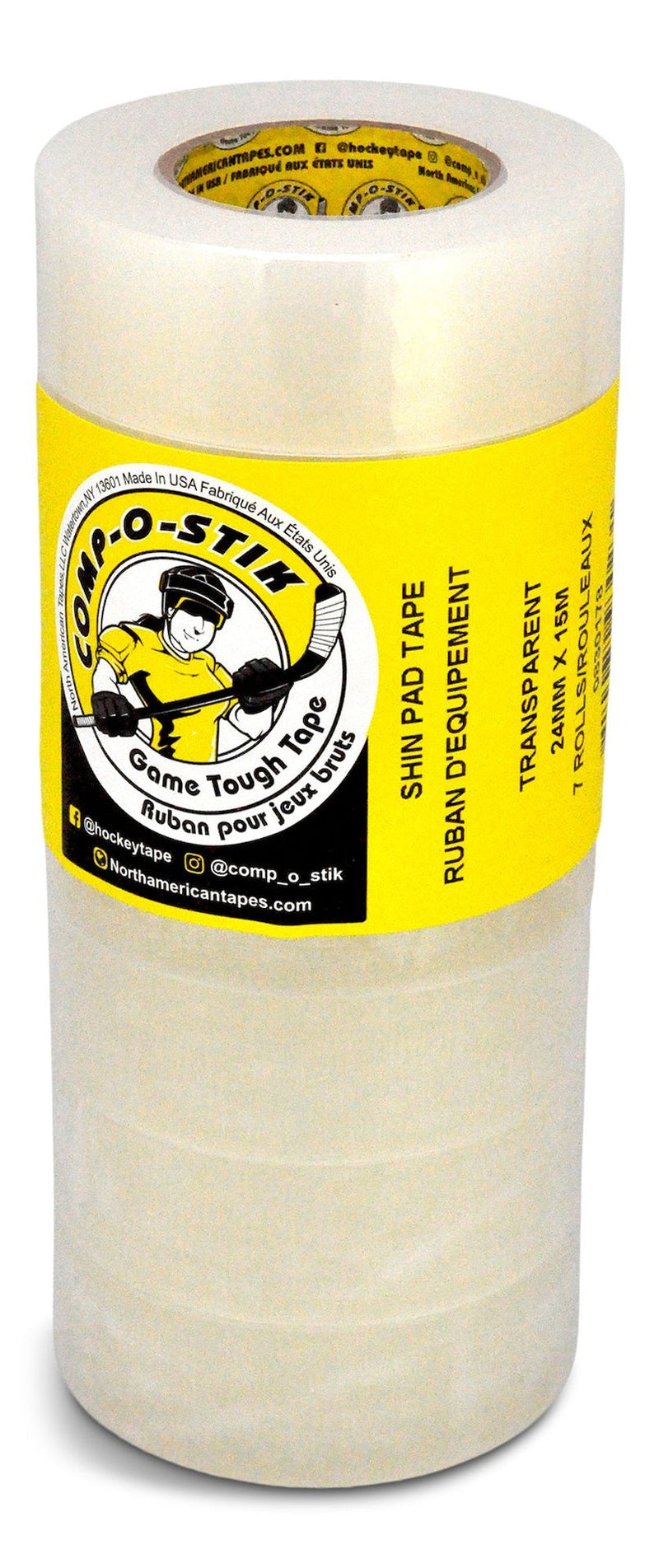 Comp-o-stik or Renfrew Water Resistant Hockey Tape, Clear, 7-pk J3