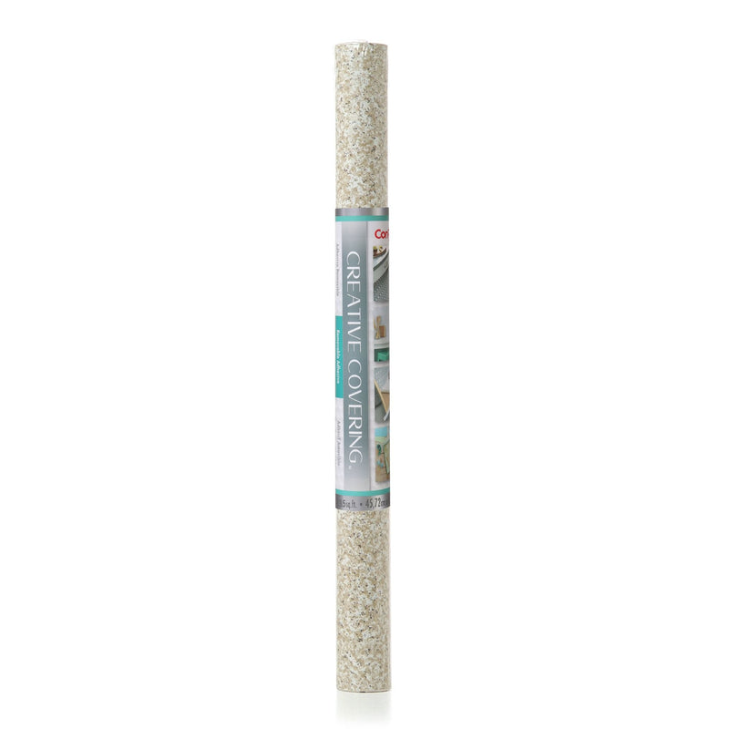 Con-Tact Creative Covering Removable Adhesive Shelf/Drawer Liner, Beige Granite, 18-in x 9-ft L7