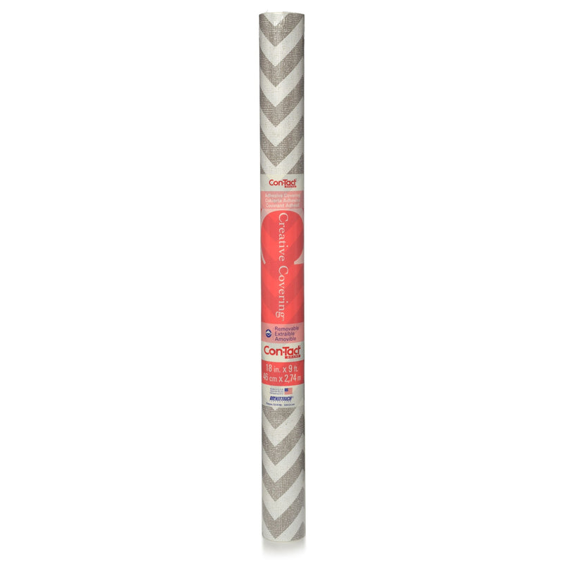 Con-Tact Creative Covering Removable Adhesive Shelf/Drawer Liner, Chevron, 18-in x 9-ft D5