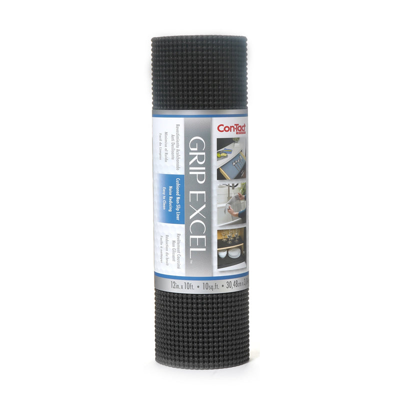 Con-Tact Grip Excel Non-Adhesive Cushioned Shelf/Drawer Liner, Black, 12-in x 10-ft Y1