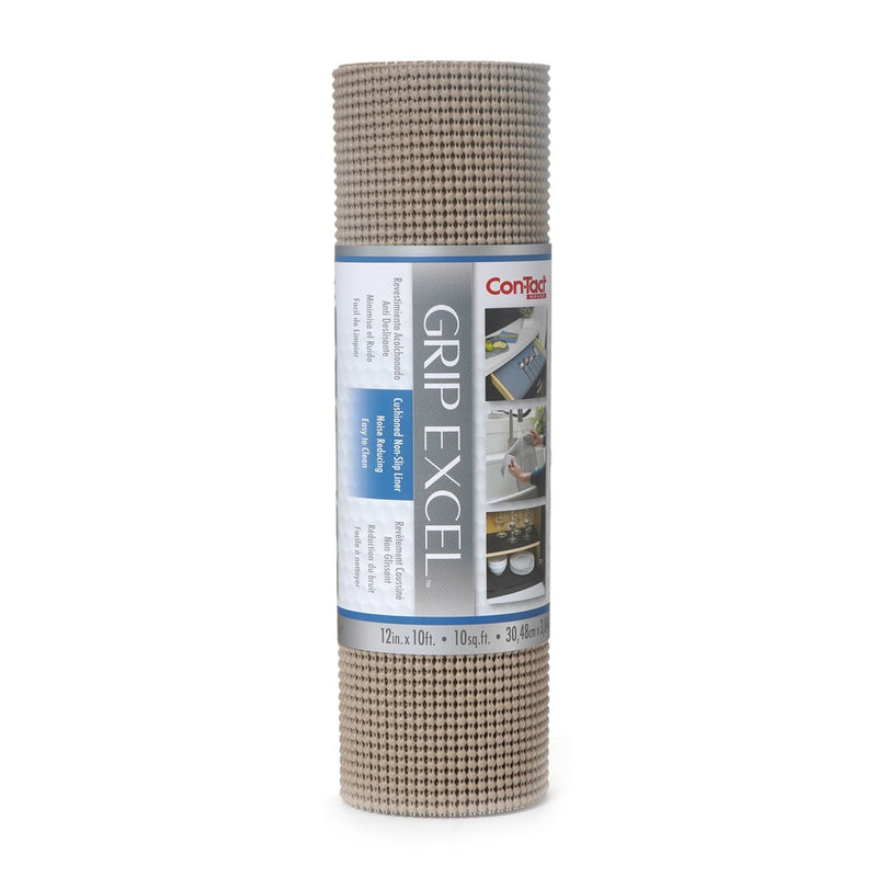 Con-Tact Grip Excel Non-Adhesive Cushioned Shelf/Drawer Liner, Taupe, 12-in x 10-ft U6