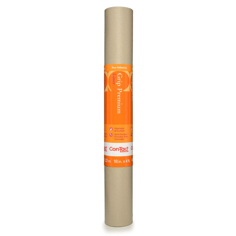 Con-Tact Grip Premium Non-Adhesive Cushioned Shelf/Drawer Liner, Taupe, 18-in x 4-ft X5