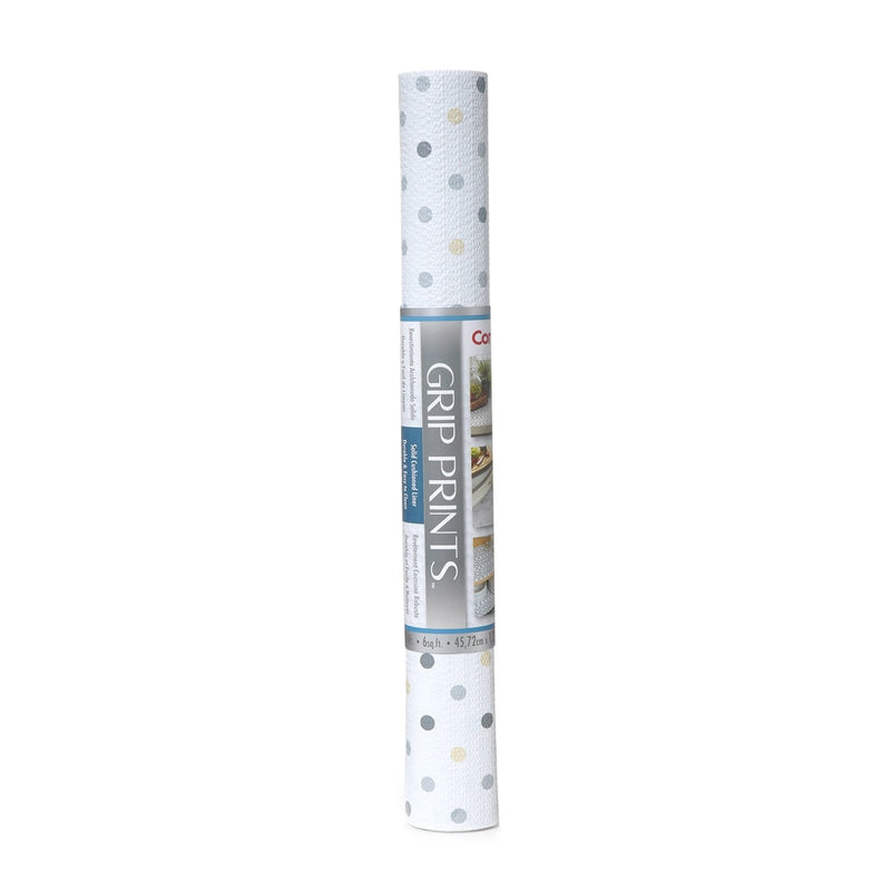 Con-Tact Grip Prints Non-Adhesive Cushioned Shelf/Drawer Liner, Polka Dot Blue, 18-in x 4-ft F0