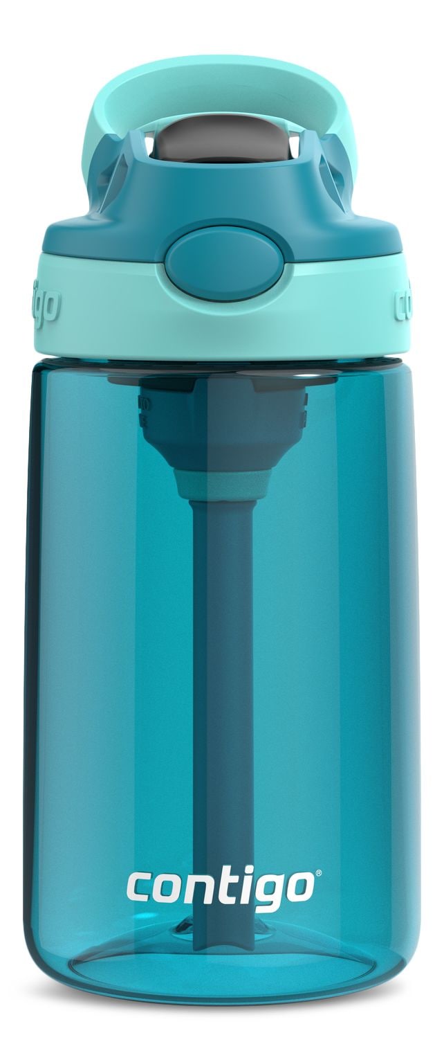 Contigo Aubrey Kids' Water Bottle, 14-oz, Juniper/Jade, with AUTOSPOUT Lid & Straw V9
