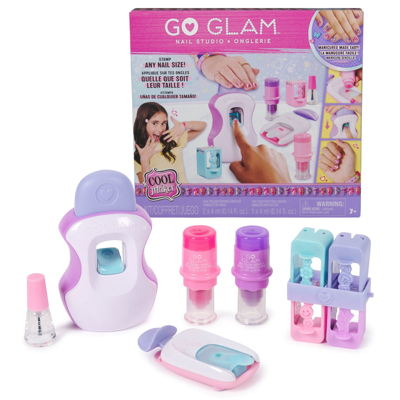 Cool Maker, GO GLAM Studio Nail Kit, Style 200 Nails, 4 Designs, 2 Polish Applicators & Mask, Ages 7+ S9