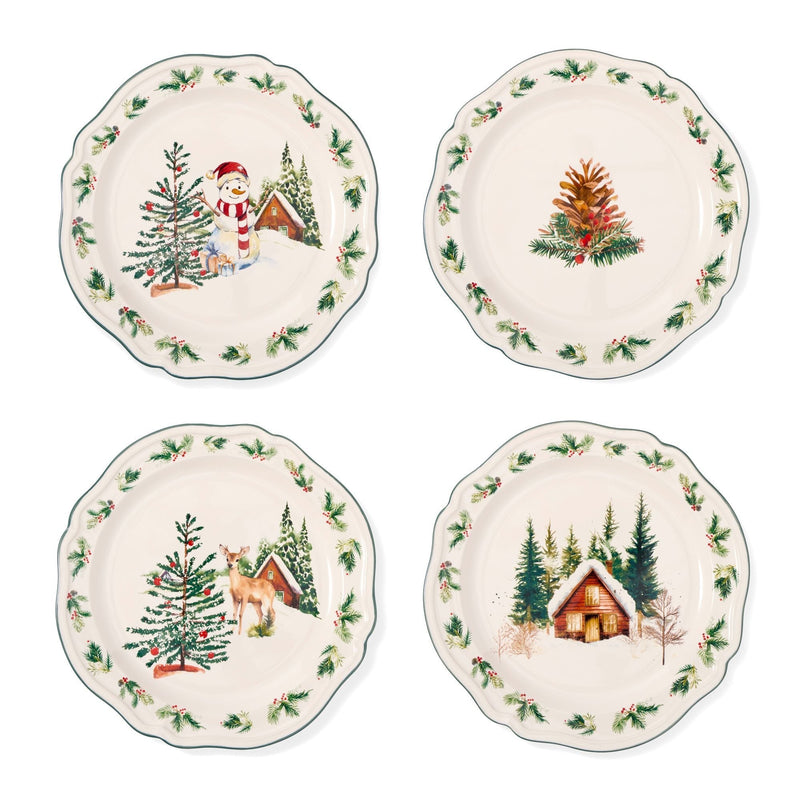 Core Home 15-cm Winter Berry Appetizer Plates, 4-pk B9