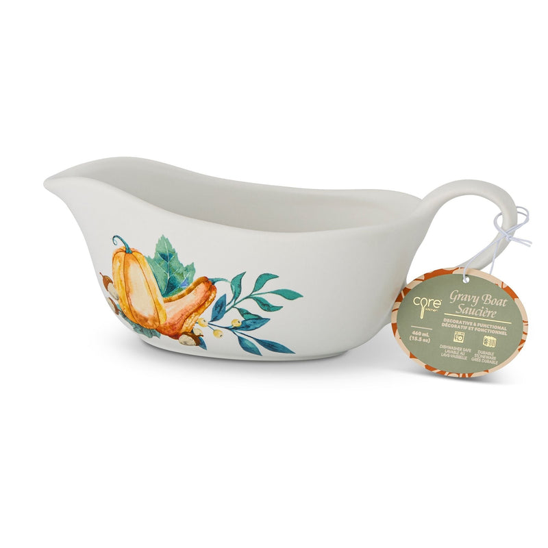 Core Home Dishwasher Safe Stoneware Harvest Gravy Boat U9