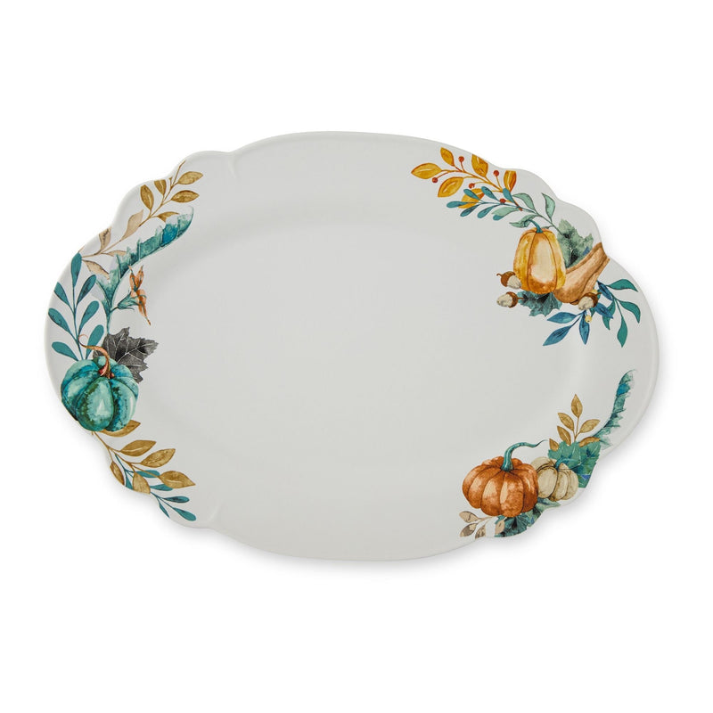 Core Home Dishwasher Safe Stoneware Harvest Oval Platter M2