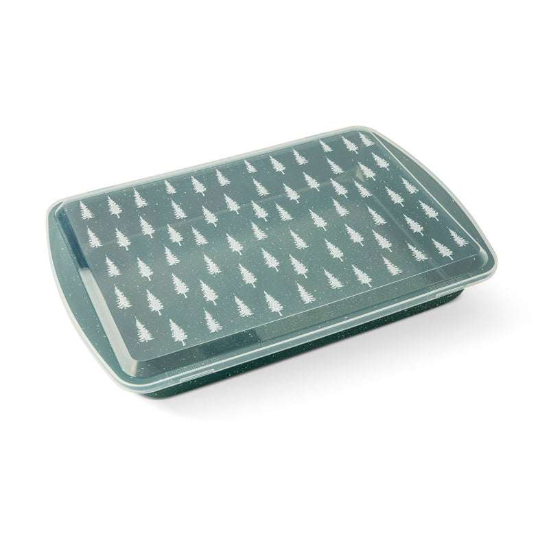 Core Kitchen Green Carbon Steel Cake Pan with Printed Lid C1