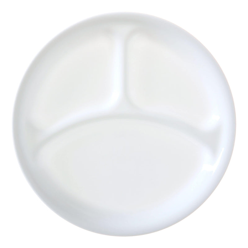 Corelle Glass Divided Dinner Plate, 10.25-in, White I9