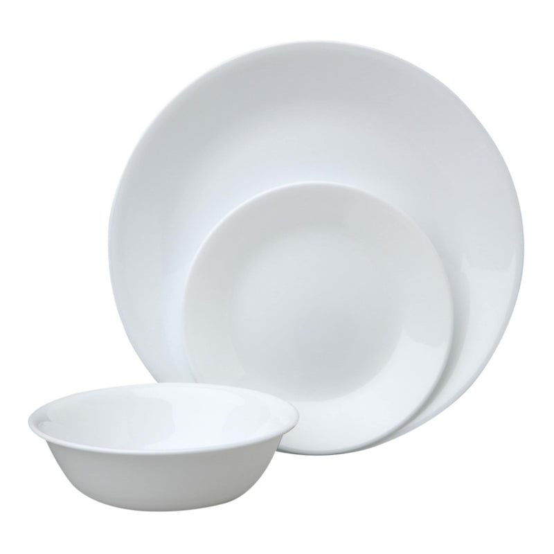 Corelle Winter Frost Glass Dinnerware Set, Serves 6, 18-pc, White I2
