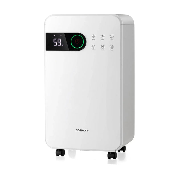 32 Pints Dehumidifier with Sleep Mode and 24H Timer for Home Basement-White E7