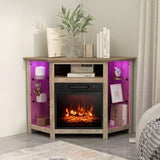 Costway Fireplace TV Stand with Led Lights and 18"