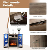Costway Fireplace TV Stand with Led Lights and 18"