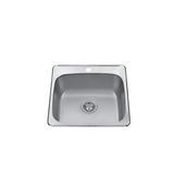 CraftX 20x20x8-in Brushed Satin Stainless Steel Drop-in Sink