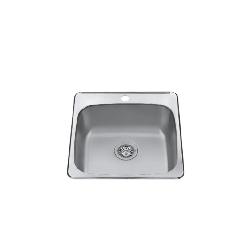CraftX 20x20x8-in Brushed Satin Stainless Steel Drop-in Sink V8