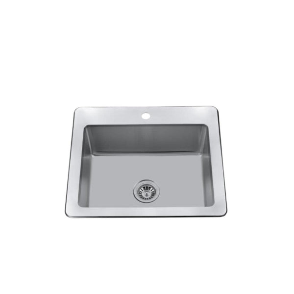 CraftX 25-in Brushed Satin Stainless Steel Drop-in Sink E5