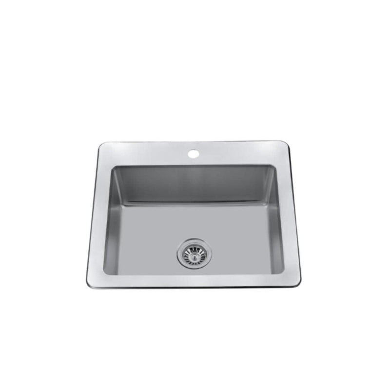 CraftX 25-in Brushed Satin Stainless Steel Drop-in Sink E5