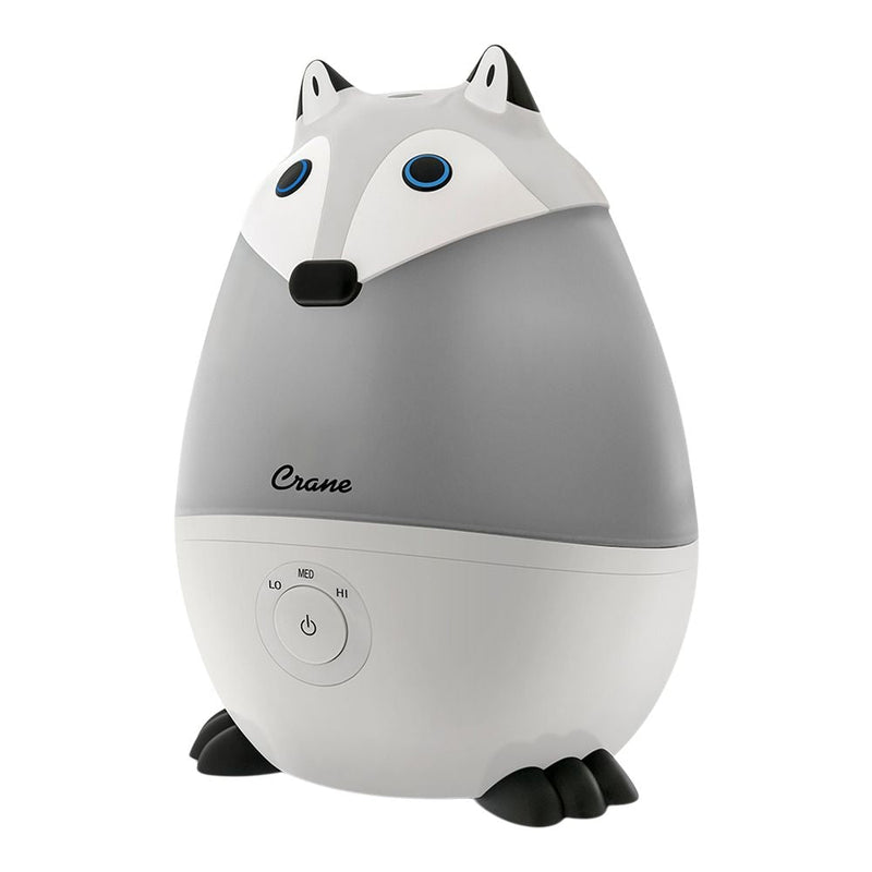 Crane Pediatric Cool Mist Humidifier with Vapor Tray and Diffuser, Raccoon N9