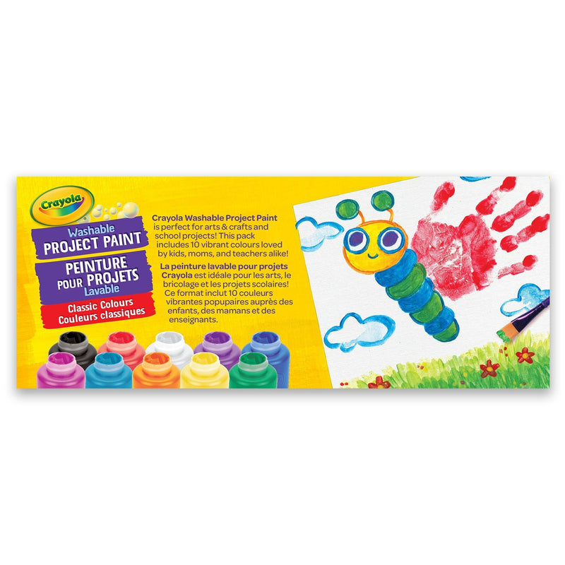 Crayola Washable Project Paint Activity Jar Set, Multi-Colour, 20-oz, 10-pk, Ages 3+ S4