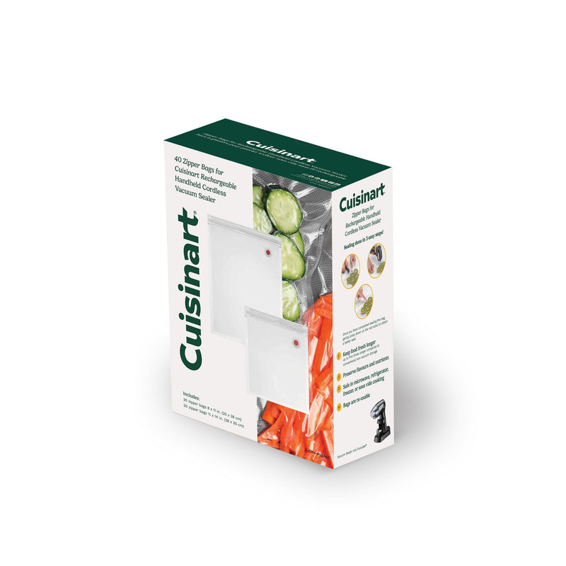 Cuisinart Reusable Zipper Vacuum Seal Food Storage Bags, 40-pk G6