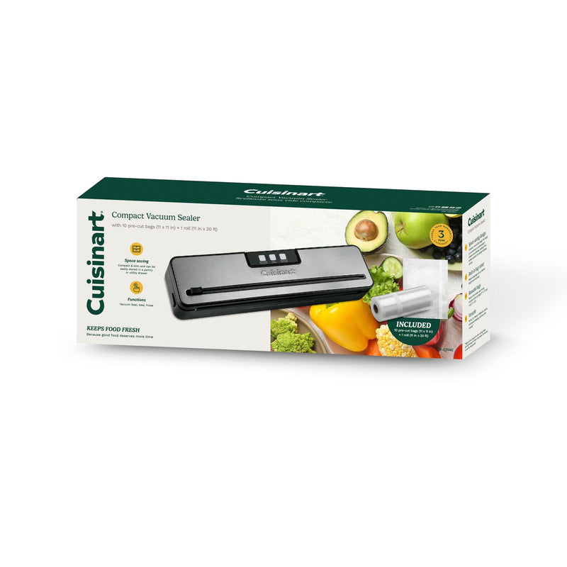 Cuisinart Slim Vacuum Sealer, with 10 Pre-Cut Bags & 1 Roll Z9
