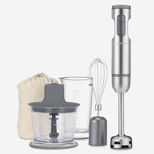 Cuisinart SmartStick 2-Speed Corded Hand Blender with Chopper & Whisk Attachments, Stainless Steel E4