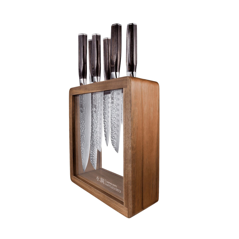 CUISINE:: PRO DAMASHIRO MOKUZAI 7PC KNIFE BLOCK L3