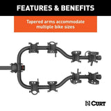 CURT 12126 Premium Hitch-Mounted Bike Rack (4-Bike, 2-in Shank)