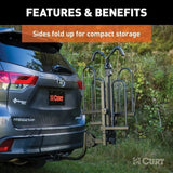 CURT 18085 2-Bike Tray-Style Hitch Mount Bike Rack, Fits 1-1/4, 2-in Receiver, Black