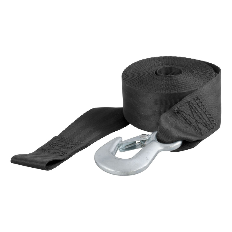 CURT 29451 2-in x 20-ft Nylon Winch Strap with Hook, 4,000-lbs W3